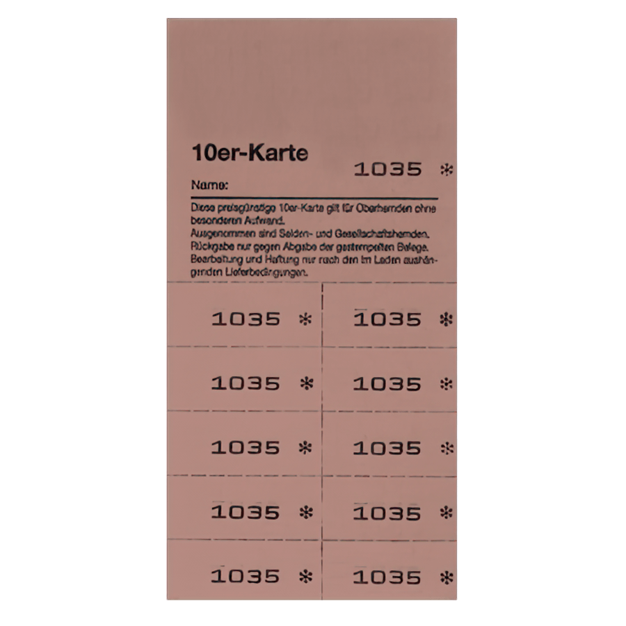 10er Karten Block Farbe braun 17,1x8,1cm 20 Blocks Neutral 1-1000 mit 10 Abrisse