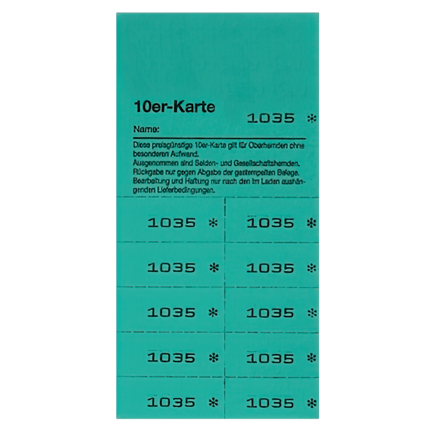 10er Karten Block Farbe dunkelgrün 17,1x8,1cm 20 Blocks Neutral 1-1000 mit 10 Ab