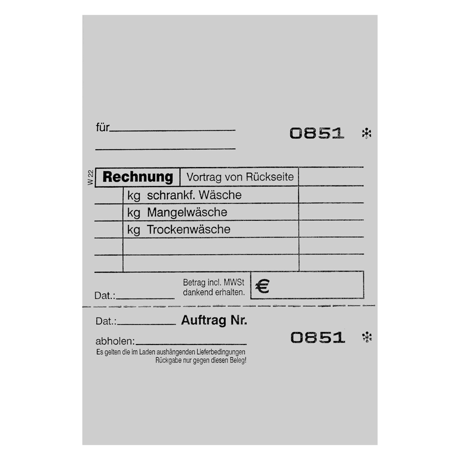 Annahmeblock W22  grau num. von 1-1.000