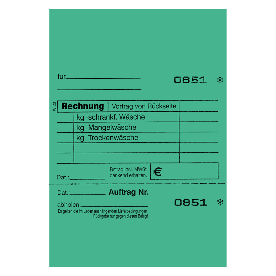 Annahmeblock W22 d.grün num. von 1-1.000