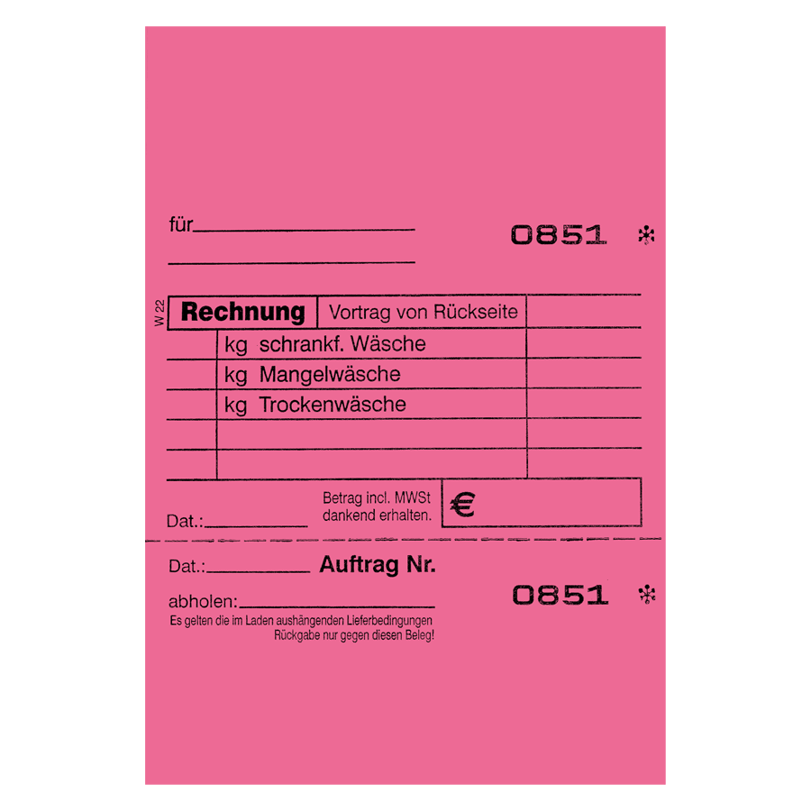 Annahmeblock W22 rot num. von 1-1.000