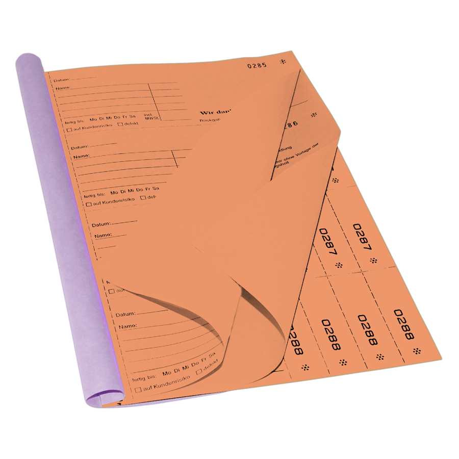 Annahmebuch V 1003 orange 3x50 Blatt, 5 Bücher