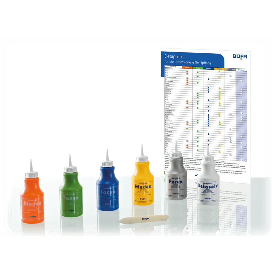 BÜFA DETAPROFI-SET 6 Flaschen á 250 ml (Blodex-Tanex-Lacex-Medex-Ferex-Detasolv)