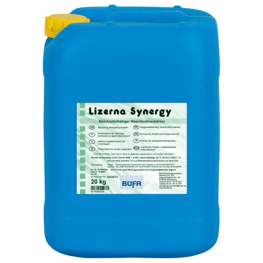 BÜFA LIZERNA SYNERGY, 20 kg (Wasser) Bleichmittelhaltiger Waschkraftverstärker