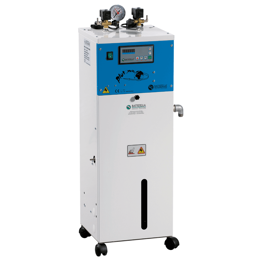 Dampferzeuger Plutone R, 4,6 - 5,6 KW, komplett mit 2 Tulipano Bügeleisen, 10 Lt