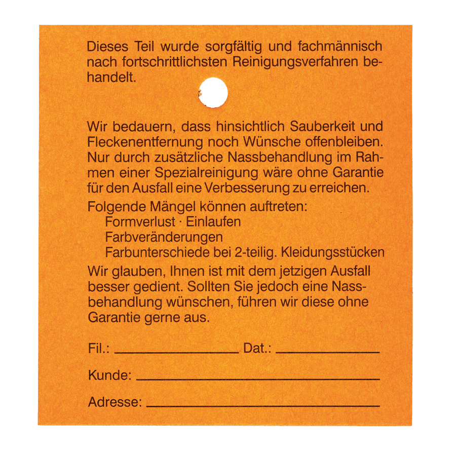 Fleckenzettel orange1000 Stück