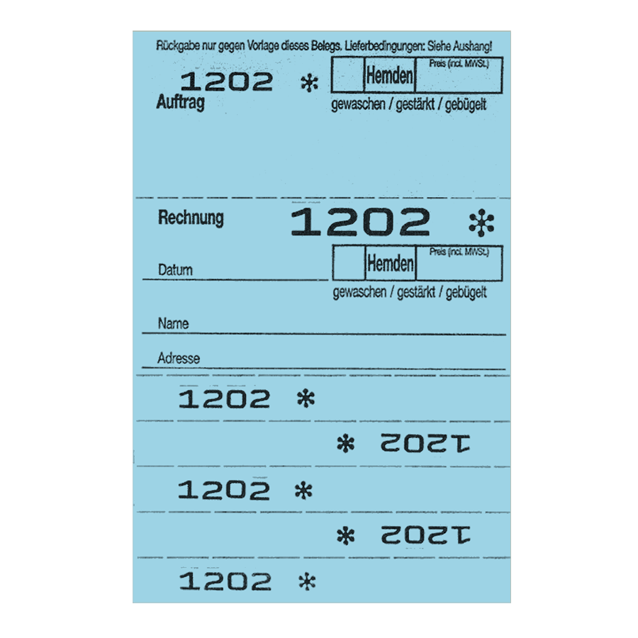 Hemdenblocks OHD 5 Abrisse blau, 20 Blocks a.50 Blatt 1-1.000 Neutral 20 Blocks