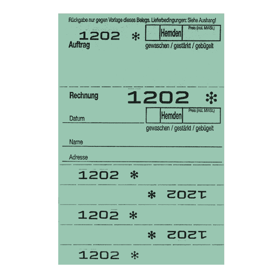 Hemdenblocks OHD 5 Abrisse h.grün, 20 Blocks a.50 Blatt 1-1.000 Neutral 20 Block