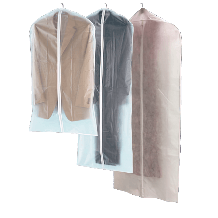Kleiderschutzhüllen 150 x 60 cm mit Reißverschluss, transparent, verpackt zu 5 S