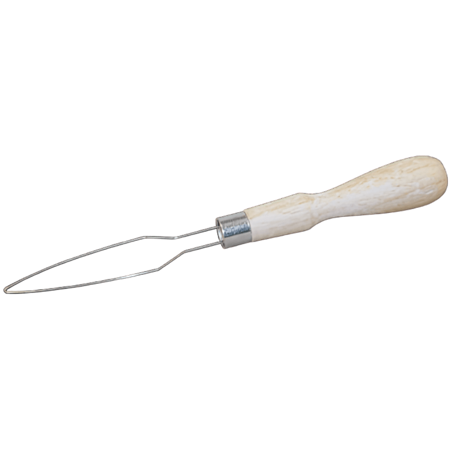 Knopfeinfädler zum schnellen Einfädeln von Knöpfen z. B. auf der Hemdenpuppe