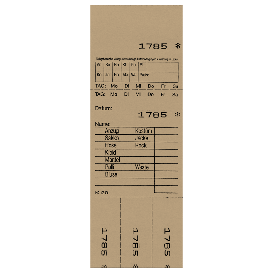 Kombi 20 braun 3 Abrisse a.50 Blatt 18,4x6,4cm 1-1.000