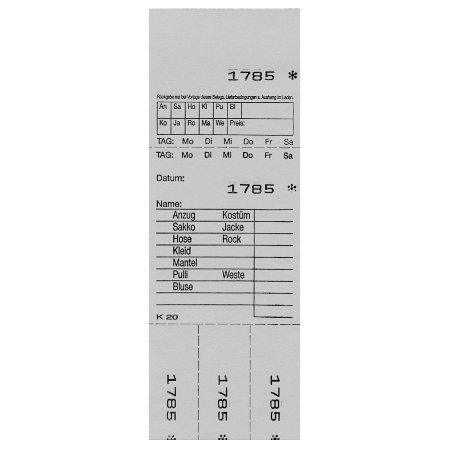 Kombi 20 grau 3 Abrisse a 50 Blatt 18,4x6,4cm 1-1.000