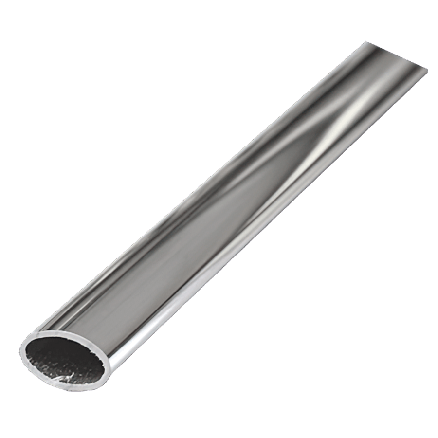 Ovalrohr , verchromt, Meterware 35 x 20 x 2 mm Maximallänge an einem Stück 2,0 M