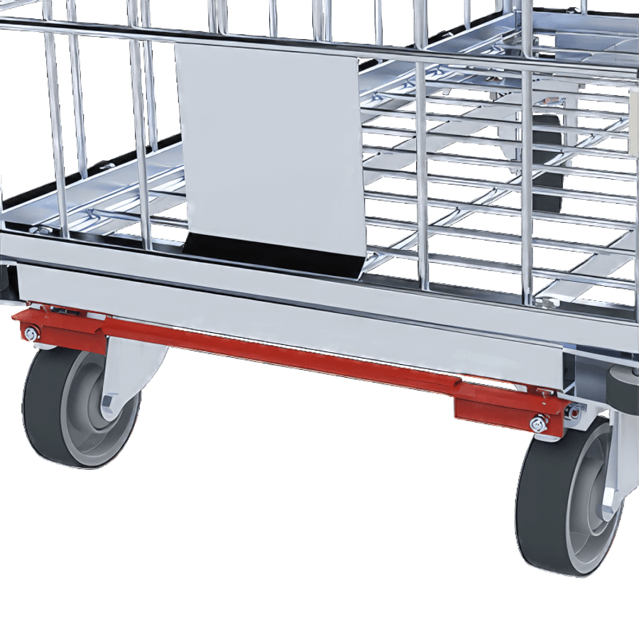 Patentiertes Umschaltsystem Lenk- / Bockrollen für Rollbehälter Maße: 720 x 810