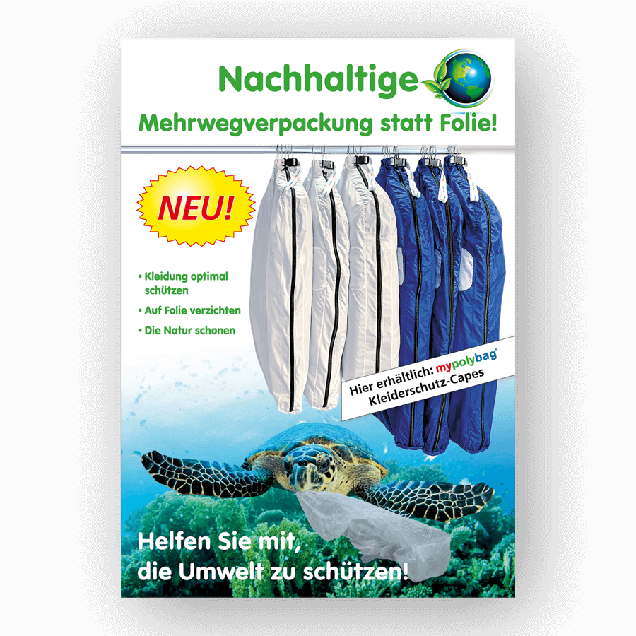 Plakat mypolybag Kleiderschutzcapes, Set mit 2 Plakaten!