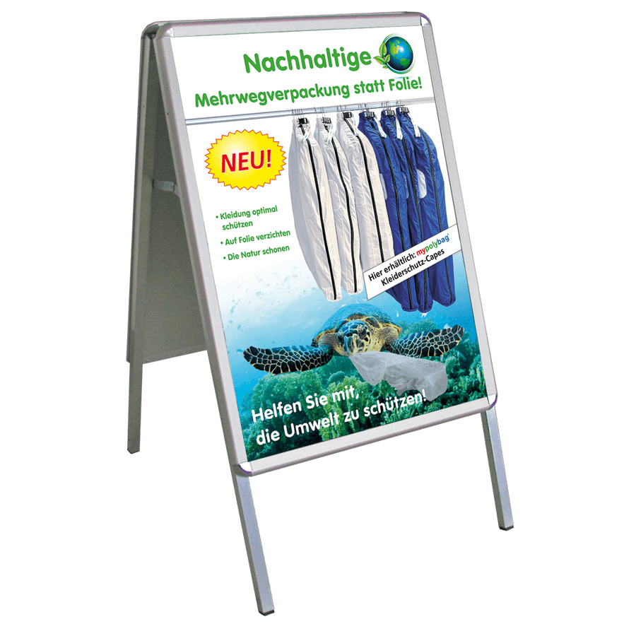 Plakatständer CLASSIC Din A1 für Poster 120 x 64 cm,  12kg,  Alu-Klapprahmentech