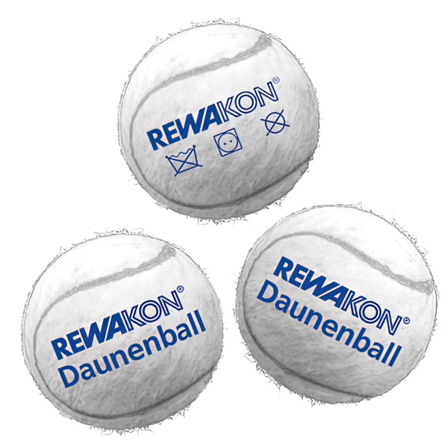 REWAKON Daunenball 3er Pack zum Auflockern der Daunen im Wäschetrockner