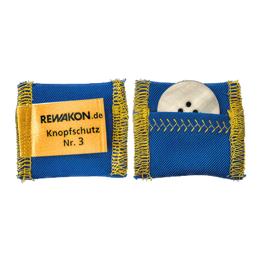 REWAKON Knopfschutz Größe Nr. 3, verpackt zu 6 Stück. Für Knöpfe mit einem Durch