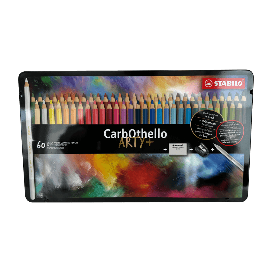 Retouchierstifte 60 Farben inkl. Anspitzer und Radiergummi (Stabilo CarbOthello