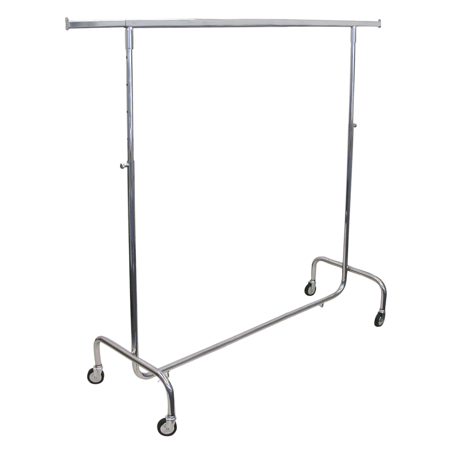 Rollständer verchromt Länge ca. 143 cm, Höhenverstellbar 148-218 cm, 2 Ausziehar