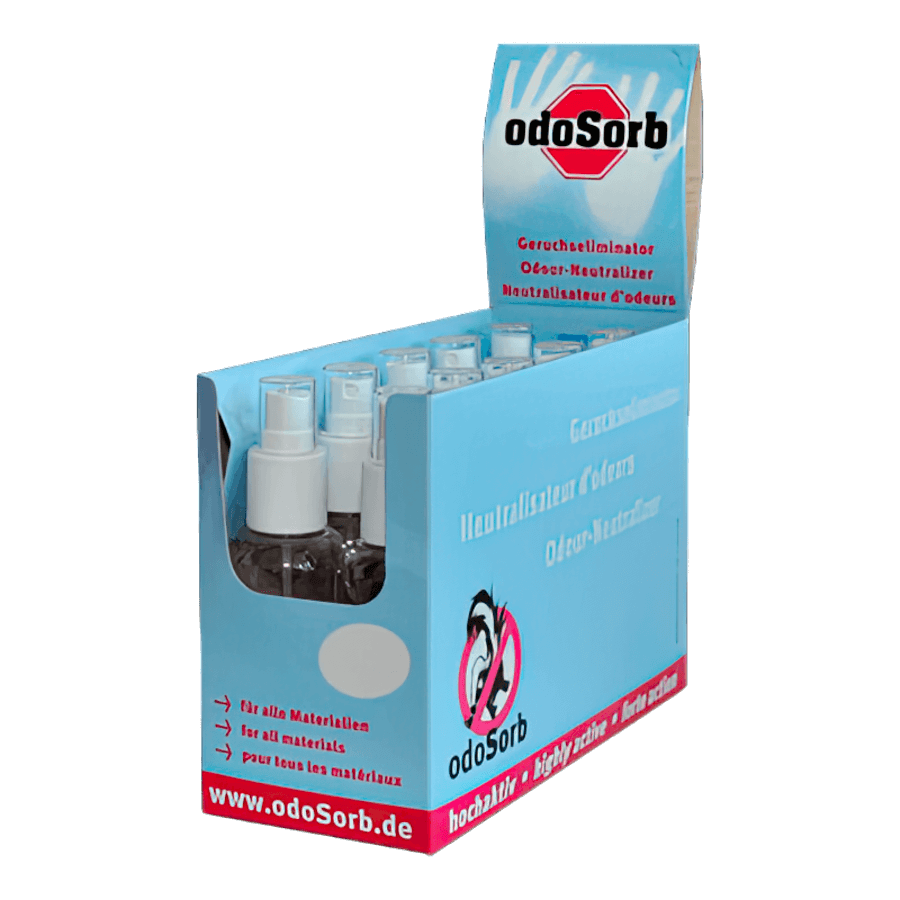 Seitz Odosorb Spray Thekenaufsteller (Geruchskiller) 10 x 100 ml