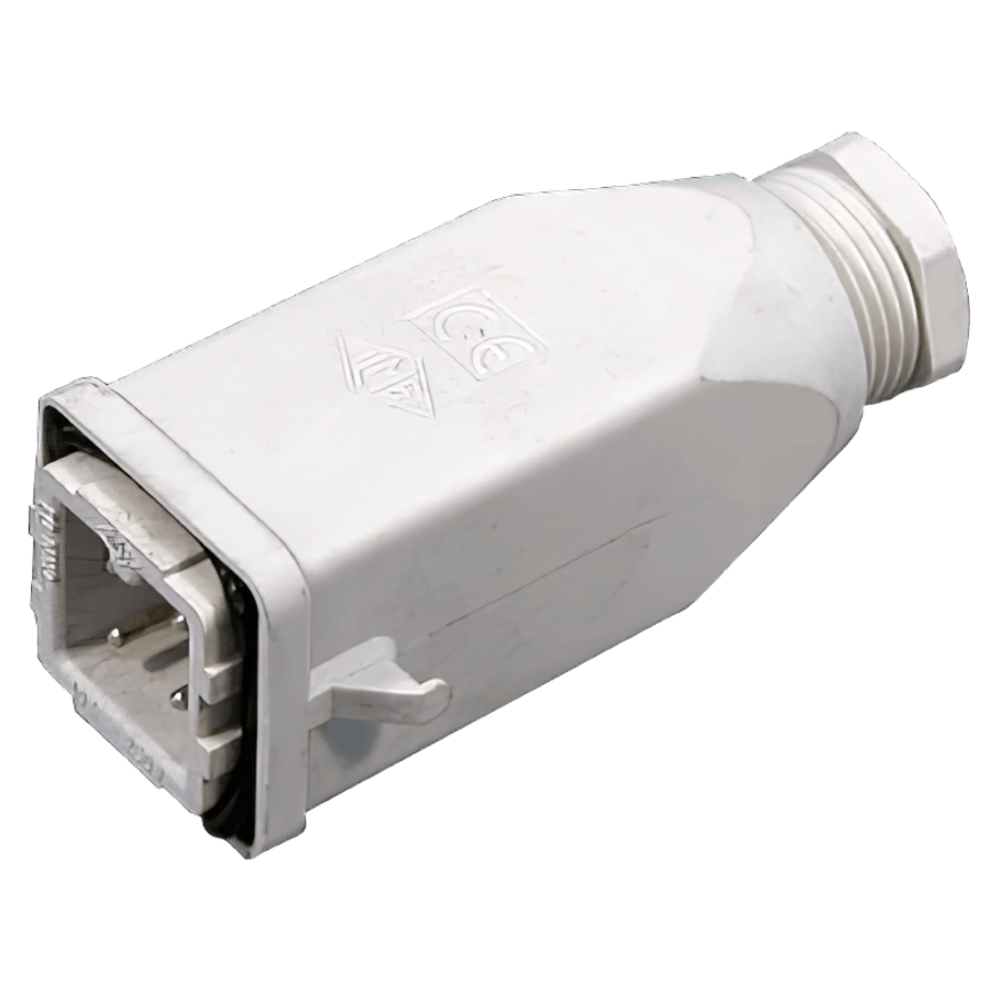 Stecker 4 polig  grau gerade