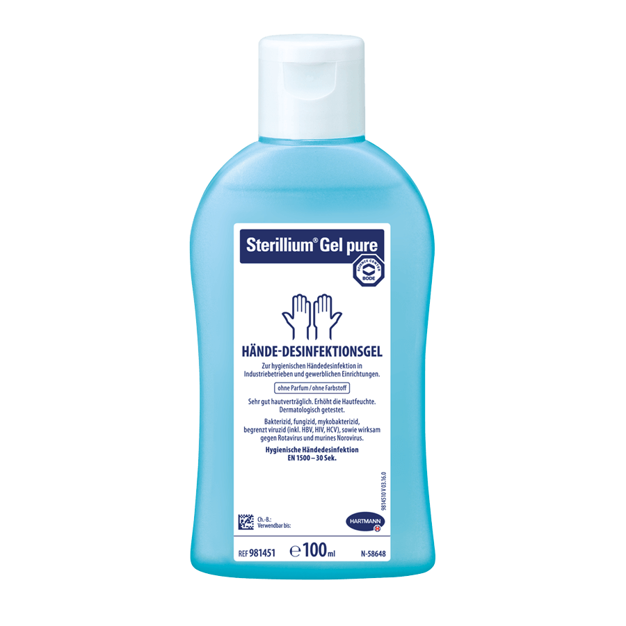 Sterillium Gel pure 100 ml, hochwirksames Händedesinfektions-Gel mit bewährtem P