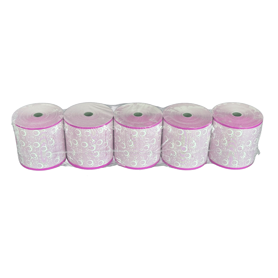 Thermorollen 80mm/80m/12mm Farbe lila, in speziellem Design für Textilreinigung