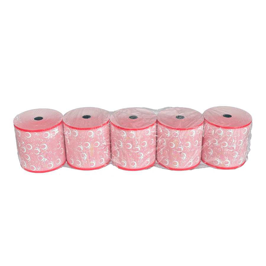 Thermorollen 80mm/80m/12mm Farbe rot, in speziellem Design für Textilreinigung u