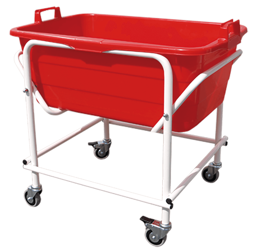 Untergestell für Wanne, weiß pulverbeschichtet 600 B x 575 T x 670 H mm, 4 Rolle