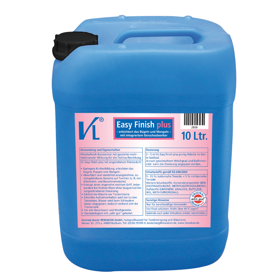 VL-Easy Finish plus, 10 Liter, - Neue Rezeptur - erleichtert das Bügeln und Mang