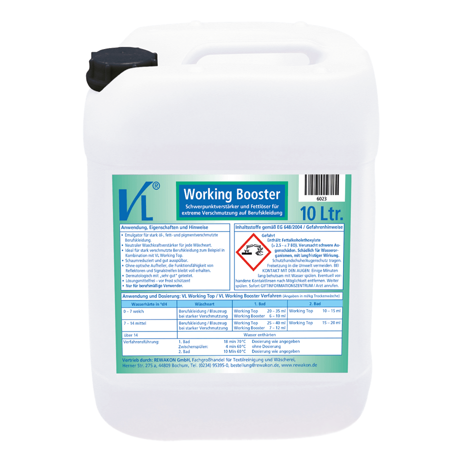 VL-Working Booster, 10 Liter Schwerpunktverstärker und Fettlöser für extreme Ver