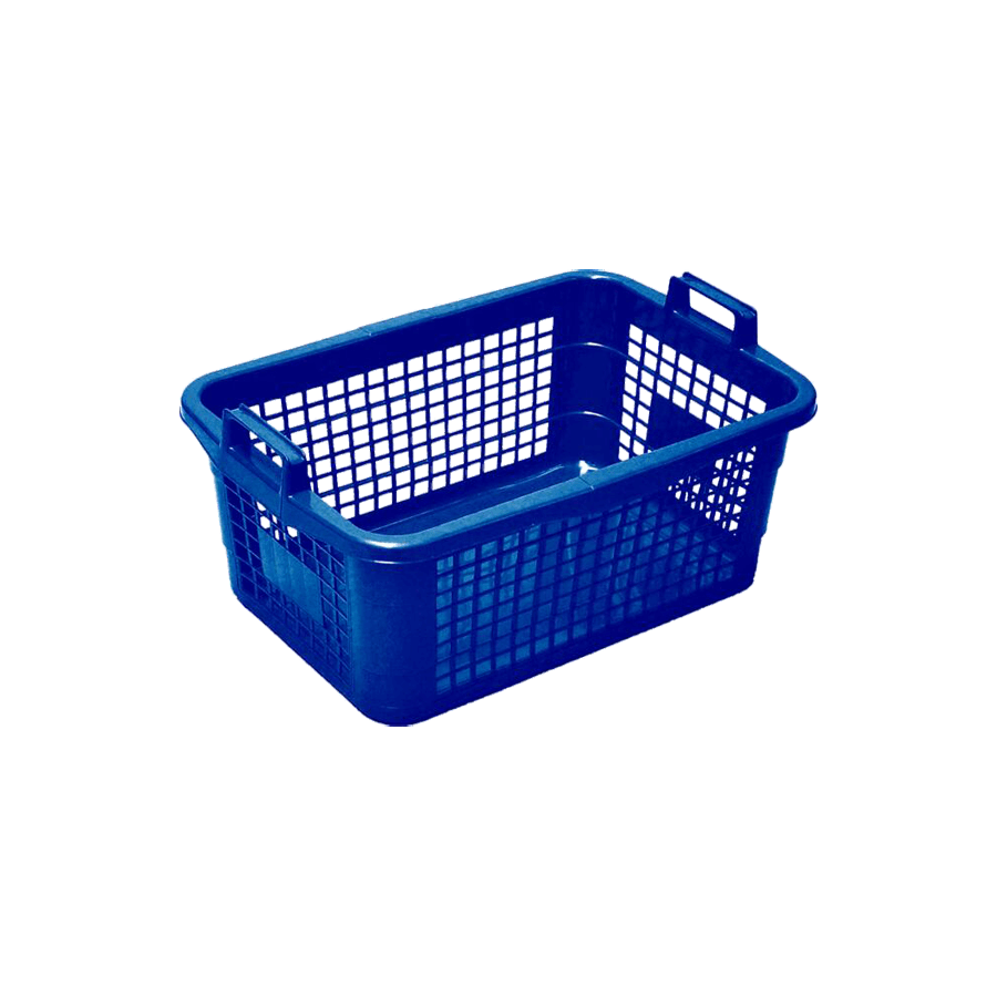 Wäschekorb, 45 l, blau, 62 x 43 x 25 cm, stabile Ausführung