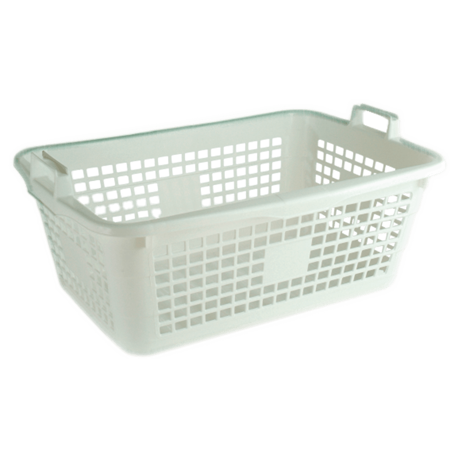 Wäschekorb, 85 l, weiß 80 x 55 x 30 cm, stabile Ausführung