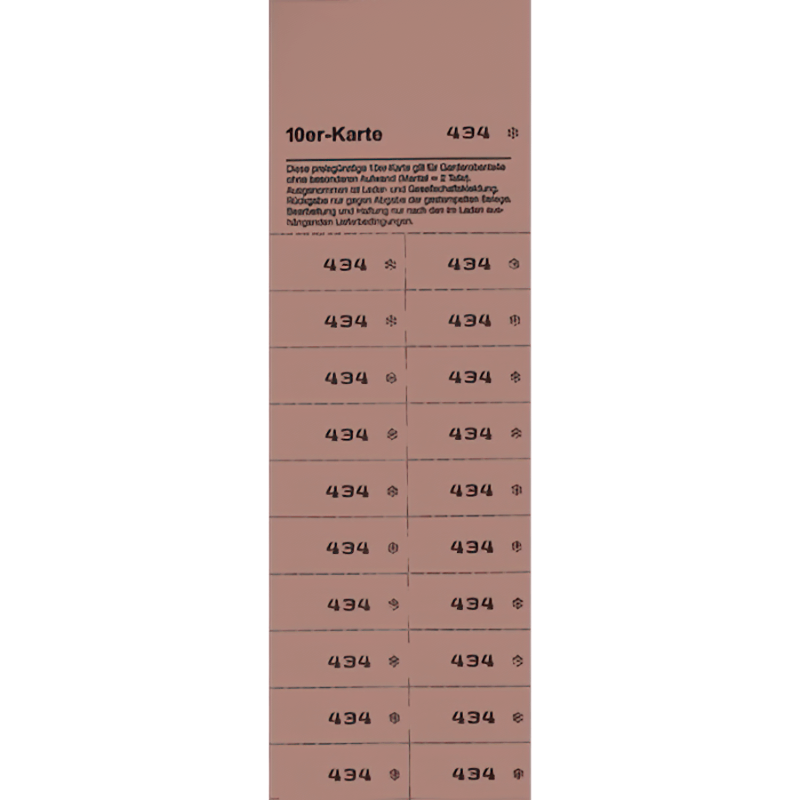 Zehnerkarten 20 Abrisse braun 20 Blocks Neutral 1-1000