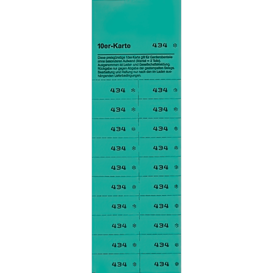 Zehnerkarten 20 Abrisse dunkelgrün 20 Blocks Neutral 1-1000