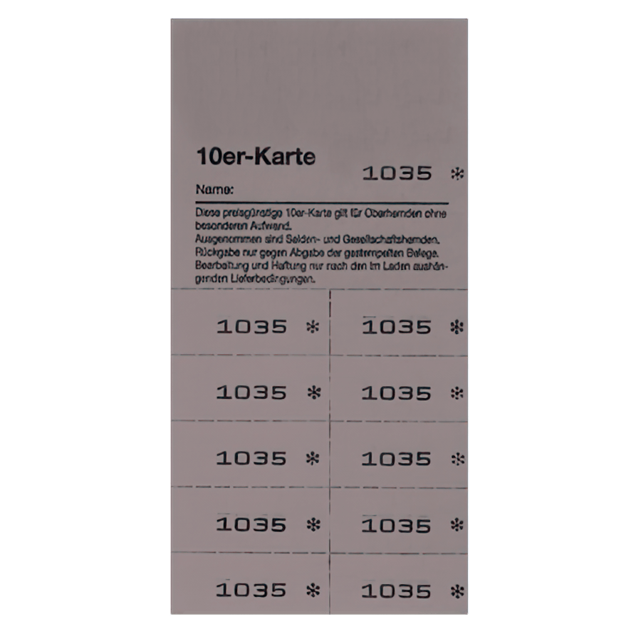 Zehnerkarten Block Farbe grau 17,1x8,1cm 20 Blocks Neutral 1-1000 mit 10 Abrisse