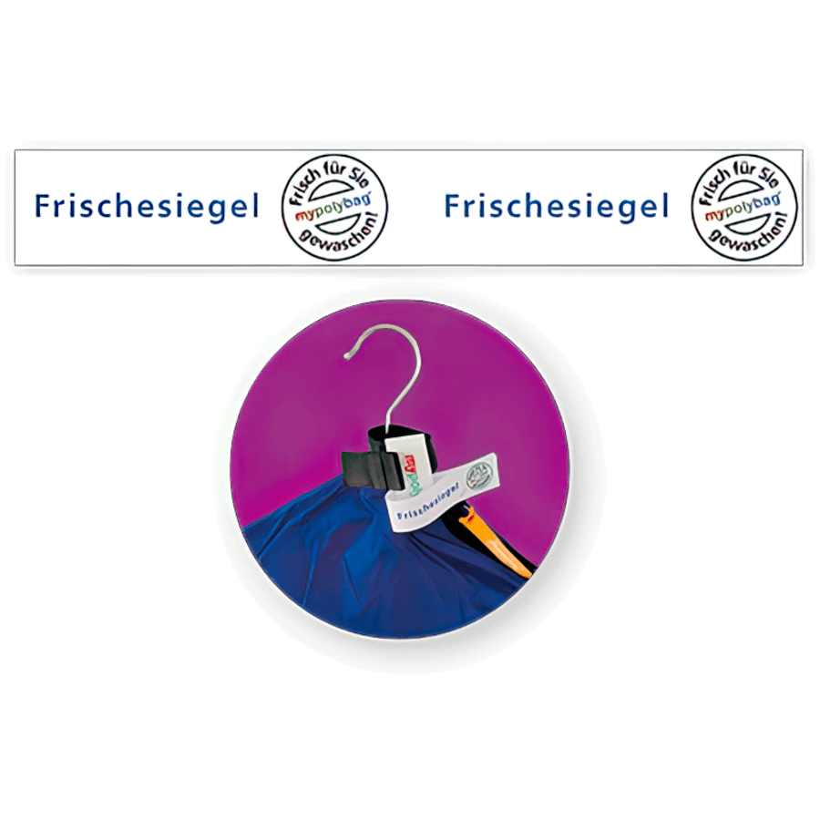 mypolybag Frischesiegel, zur Kennzeichnung gewaschener Kleiderschutz-Capes, 100